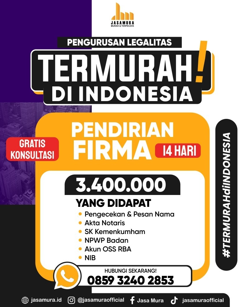 Biaya Pendirian Firma, Jasa Pendirian Firma