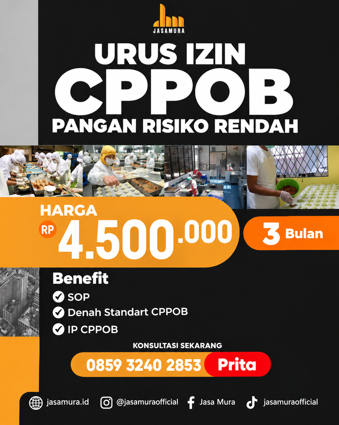 Jasa Urus Izin CPPOB Pangan Risiko Rendah Jasamura 0859-3240-2853